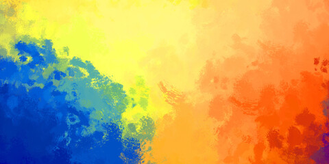 Painted artistic creation. Brushed vibrant wallpaper. Unique and creative illustration. Abstract background of colorful brush strokes.