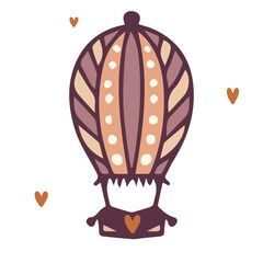 balloon, childrens decorative graphics in boho style