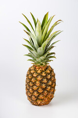 A Fresh pineapple fruit on white background