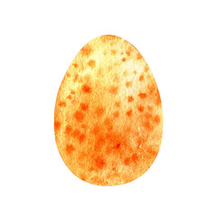 Hand drawn watercolor of easter egg. isolated on white background Stock illustration of holiday symbol.