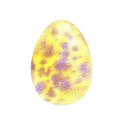 Hand drawn watercolor of easter egg. isolated on white background Stock illustration of holiday symbol.