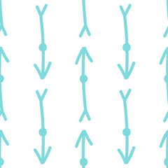 Seamless colorful abstract arrow pattern on white background