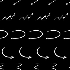 Seamless abstract arrow pattern on dark background