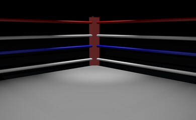 boxing ring red corner isolation light