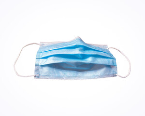Blue Surgical Mask Isolated on White