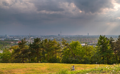 Munich skyline aerial view time lapse footage bavaria germany