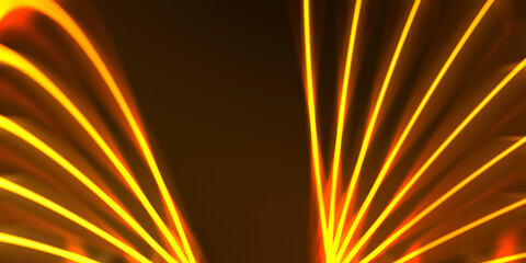 Neon colorful abstract design of light waves. Digital background with neon light glowing effect. Bright rays wallpaper.