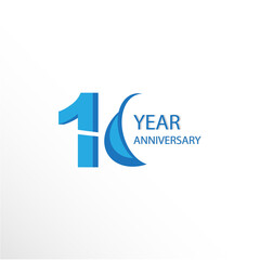Year Anniversary Logo Vector Template Design Illustration blue and white
