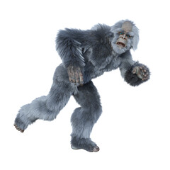 Yeti running away scared.