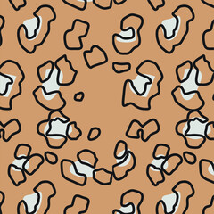 Abstract animal skin leopard seamless pattern design. Jaguar, leopard, cheetah, panther fur. Seamless camouflage background for fabric, textile, design, cover, wrapping.