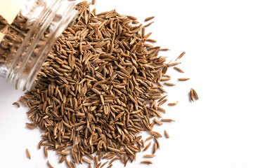 Caraway Seeds Spilled from a Spice Jar