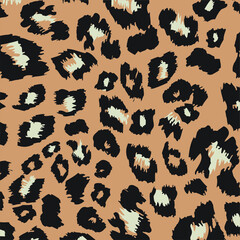 Abstract animal skin leopard seamless pattern design. Jaguar, leopard, cheetah, panther fur. Seamless camouflage background for fabric, textile, design, cover, wrapping.