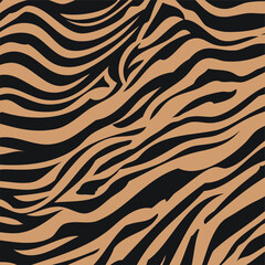 Seamless pattern with zebra fur print. Vector illustration. Exotic wild animalistic texture. Seamless camouflage background for fabric, textile, design, cover, wrapping.