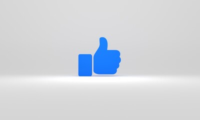 Obraz premium Facebook like 3D icon isolated on white background. Social media concept background.