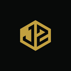 Initial letter JZ hexagon logo design vector