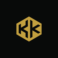 Initial letter KK hexagon logo design vector