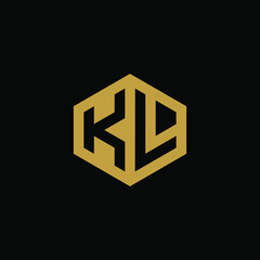 Initial letter KL hexagon logo design vector