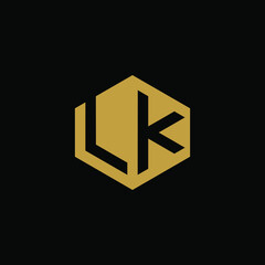 Initial letter LK hexagon logo design vector