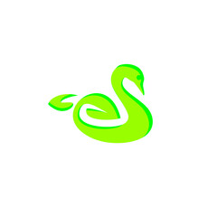 simple swan logo vector.
Abstract minimalistic logo icon bird silhouette of a swan