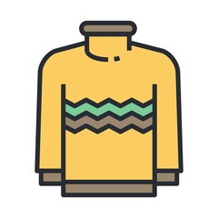 Winter warm sweater icon. Winter fashion concept vector illustration.