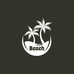 Beach Logo and Summer logo template vector illustration, 
Template for logo on the theme of tourism with a palm trees.