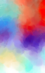 Abstract texture. Expressive handmade watercolors on surface. Watercolor brushstrokes. Modern art. Multi color backdrop. Contemporary wall art. Colorful backdrop. 2d illustration.