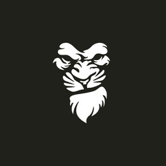 Wild Angry Lion Head Logo Vector Template Illustration Design Mascot Animal