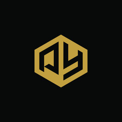 Initial letter PY hexagon logo design vector