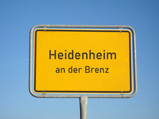 Ortsschild Heidenheim (an der Brenz)