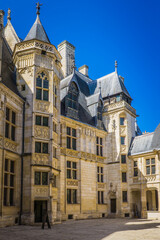 The interior facade of the Jacques Coeur Palace, a gothic building, emblematic of the city of Bourges, located in the Berry region of France