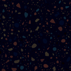 Terrazzo seamless pattern. Dark classic flooring t