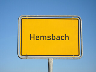 Ortsschild Hemsbach