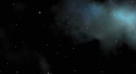 Star field in galaxy space with colorful nebula. Sci fi background of deep space. Ethereal wallpaper.