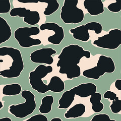 Abstract animal skin leopard seamless pattern design. Jaguar, leopard, cheetah, panther fur. Seamless camouflage background for fabric, textile, design, cover, wrapping.