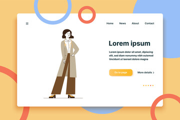 Female physician with stethoscope. Doctor in white coat flat vector illustration. Consultation, clinic, medical checkup concept for banner, website design or landing web page