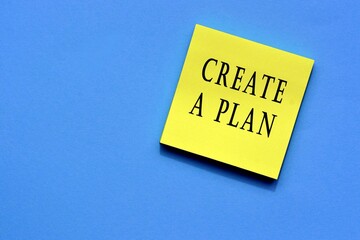 Create a plan text on yellow sticky note