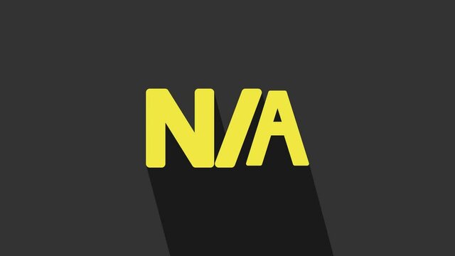 Yellow Not applicable icon isolated on grey background. 4K Video motion graphic animation