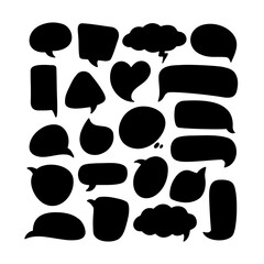 Set of speech bubbles. Blank retro empty comic bubbles. Stickers. Dialog balloons. Vector stock illustration