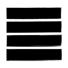 Collection of Hand drawn abstract black paint brush strokes. Vector frames isolated on white background