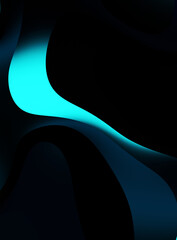 Fluid abstract background with colorful gradient. 2D illustration of modern movement.