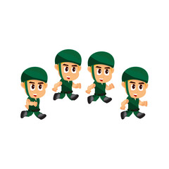 Soldier Jump game character for creating shooter action games
