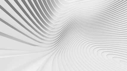Naklejka premium Abstract Curved Shapes. White Circular Background.