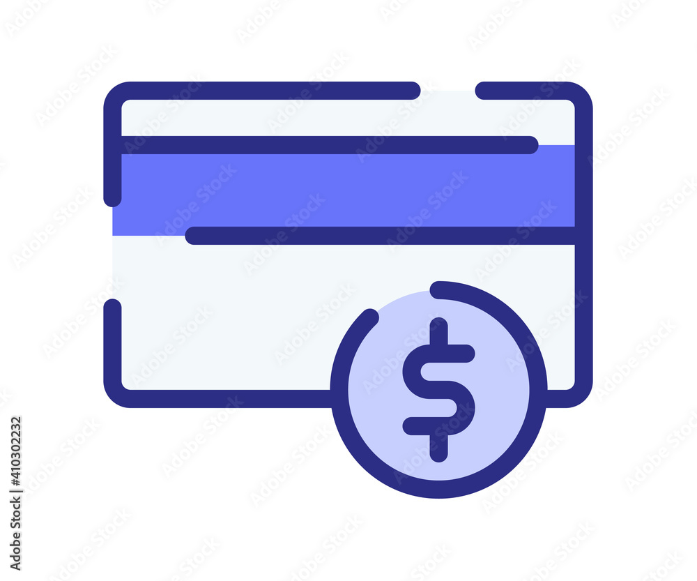 Poster credit card cent payment single isolated icon with dashed line style