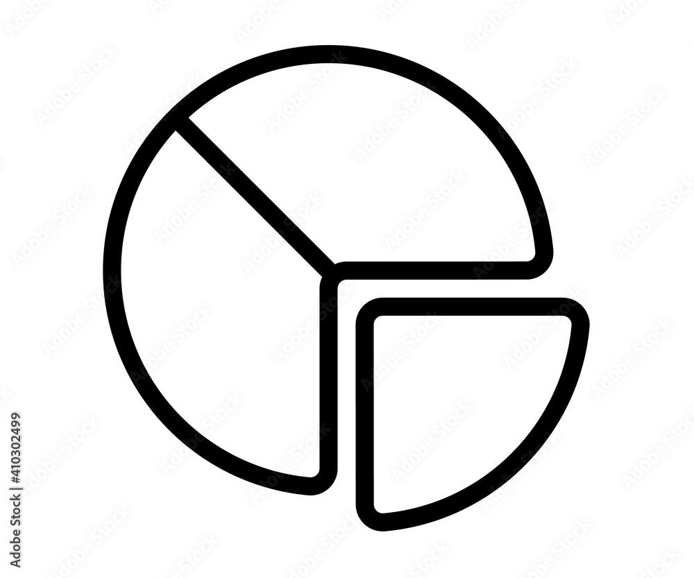 Poster pie chart budget report single isolated icon with outline style