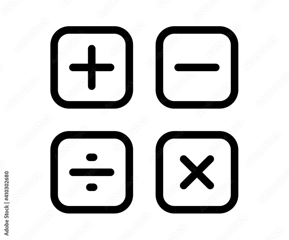 Poster math calculate accounting single isolated icon with outline style