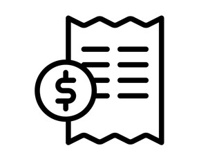 tax invoice bill single isolated icon with outline style