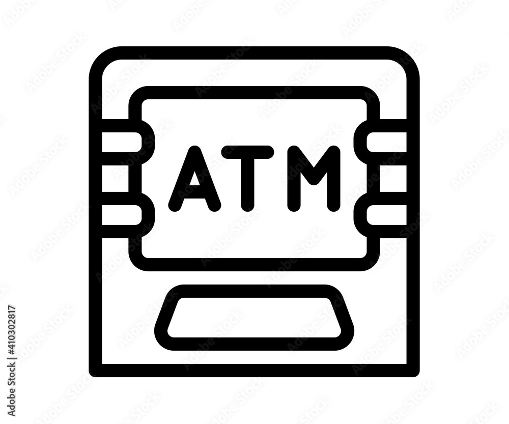 Poster atm machine debit single isolated icon with outline style