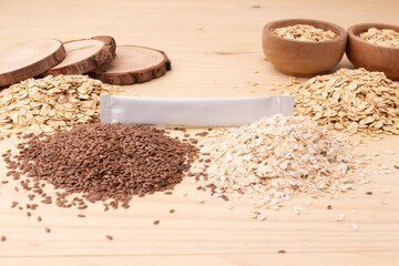 white sachet and grains