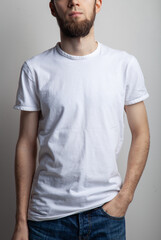 man in white t shirt