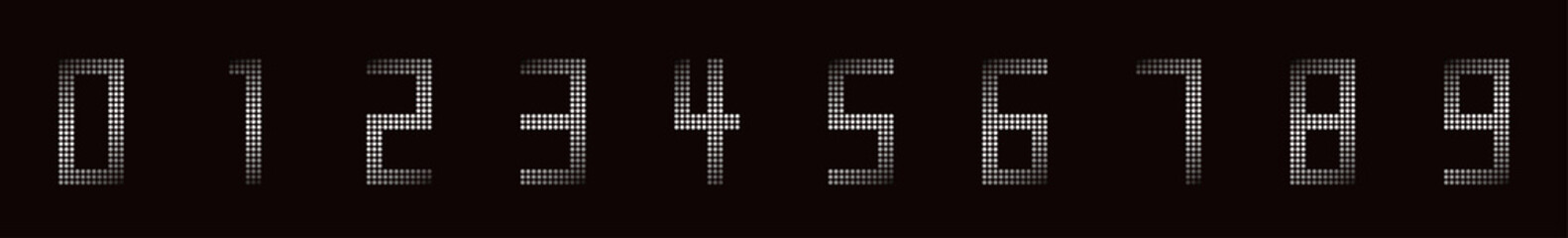 Silver metallic numbers set